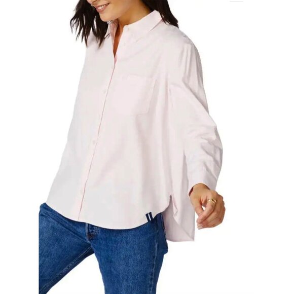 COURT & ROWE LOGO EMBROIDERED COTTON/MODAL CHAMBRAY PINK BUTTON-UP SHIRT. SIZE M - Picture 2 of 13